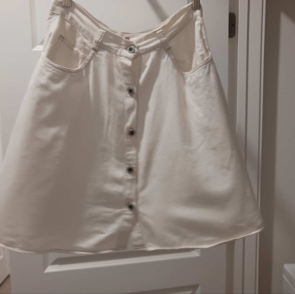 Vintage Gitano Cream Button-Front Skirt